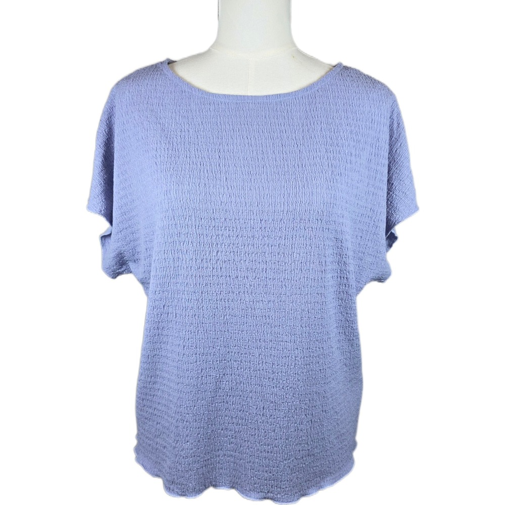 Gemma + Jane Lavender Jacquard Blouse w/Dolman Short Sleeves